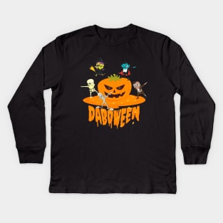 Dabbing Vampire Witch Skeleton Zombie Mummy Halloween Kids Long Sleeve T-Shirt